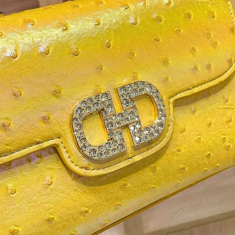 Lamia Ostrich Pattern Shoulder & Crossbody Bag