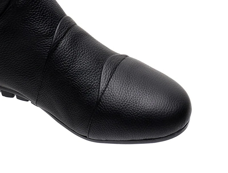 WOIZGIC Women’s Genuine Leather Platform Ankle Boots Zipper Warm Plush Autumn Winter