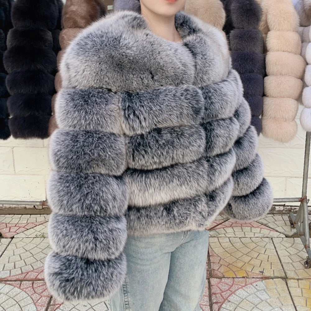 Adira Fox Fur Coat – Natural Winter Luxury