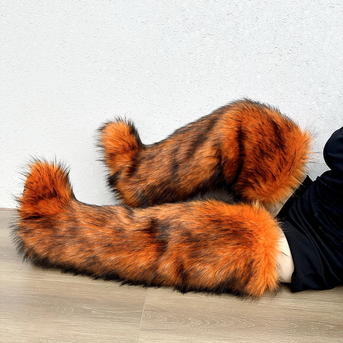 Faux Mongolian Thigh-High Boots Winter Warm Faux Fur Flat Over-the-Knee