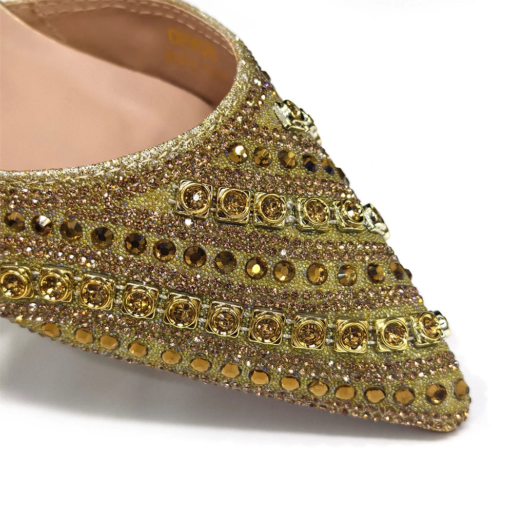 Fuchsia Rhinestone Heels & Handbag Set – Shiny Italian Party Style