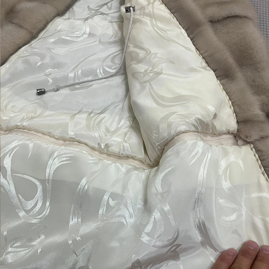Real Mink Fur Coat – Long Luxury Winter Jacket