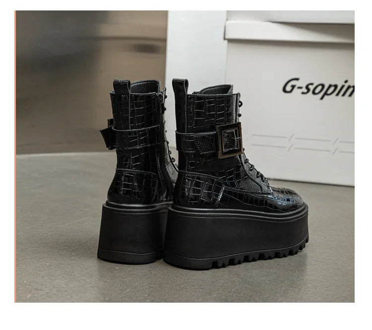Combat Ankle Boots – Platform Wedge Sneakers