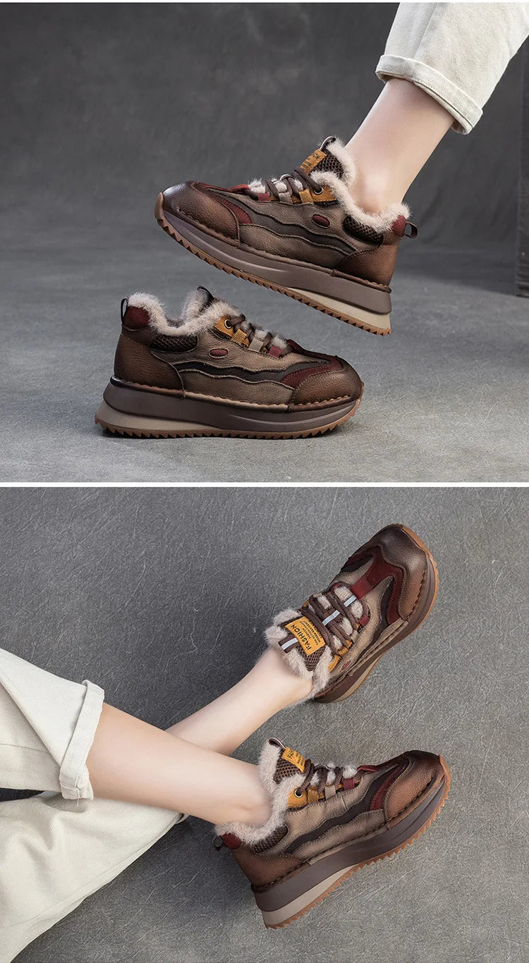 Koznoy Genuine Cow Suede Ankle Sneakers