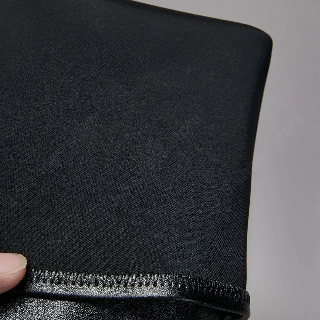 Y3ROCLGZDG Retro Over-the-Knee Leather Boots – Unisex Classic Black