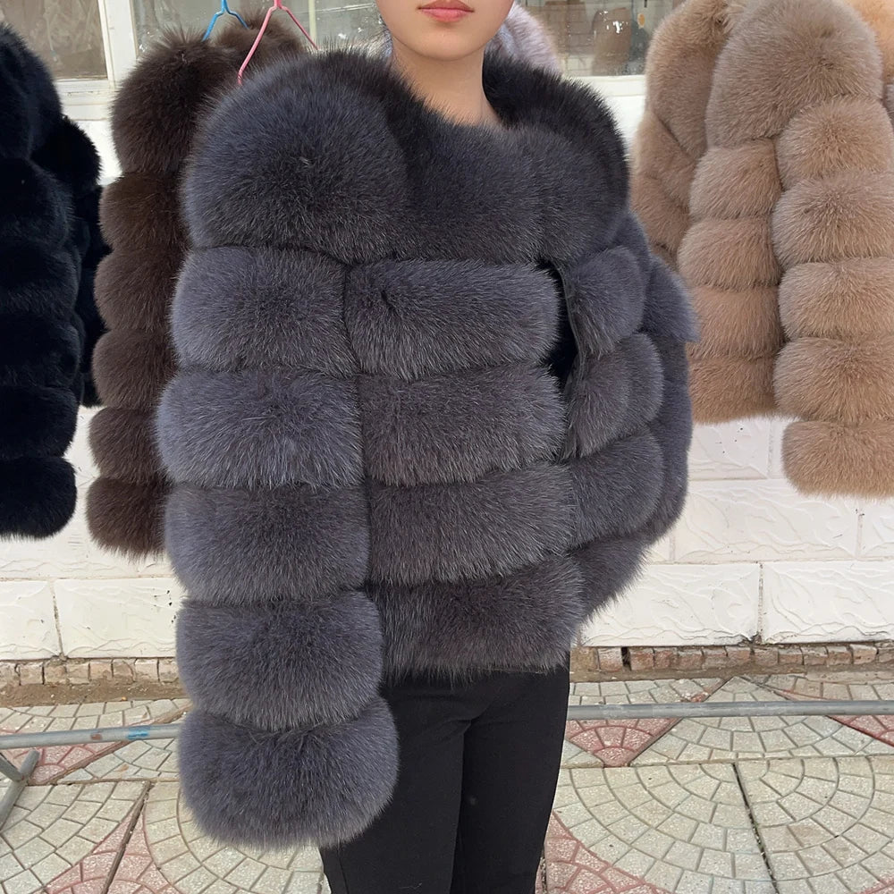Adira Fox Fur Coat – Natural Winter Luxury