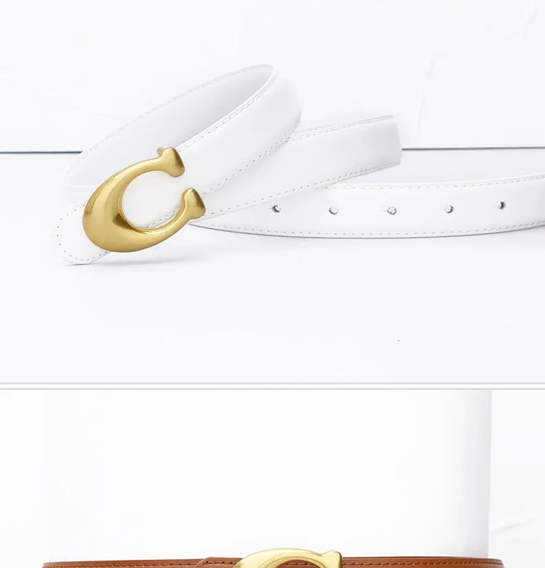 Fashion Designer Women's Belt – 2.3CM Ultra-Thin Genuine Leather