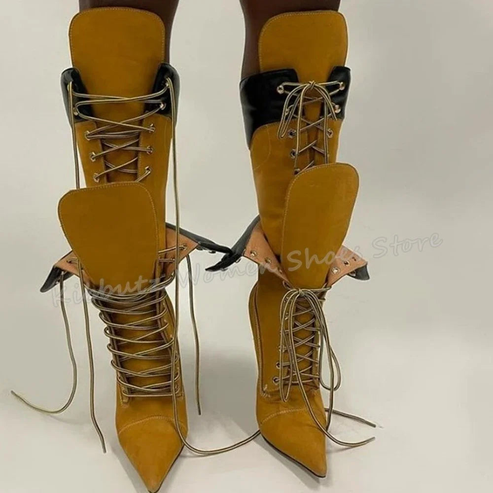 Knee-High Slip-On Boots – Elegant Pointed Toe High Heel Winter Boot