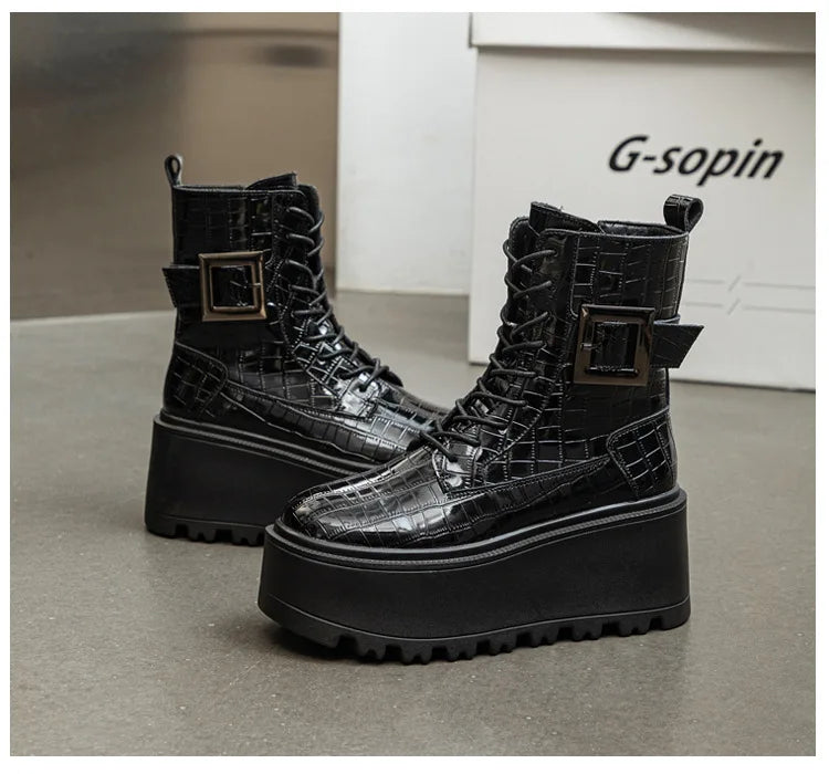 Combat Ankle Boots – Platform Wedge Sneakers
