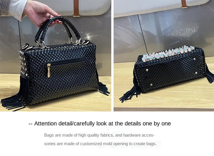 Ranya Rhinestone Leather Bag – Marrakchi Large Luxury Satchel