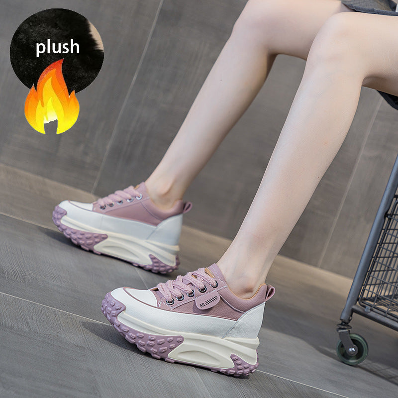 FujinGenuine Leather Platform Sneakers