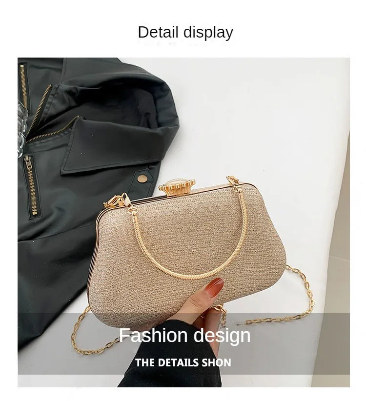 YIYUE Luxury Glitter Evening Bag – Party & Wedding Clutch with Chain Strap