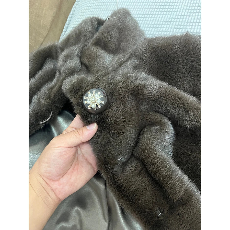Real Mink Fur Coat – Long Luxury Winter Jacket