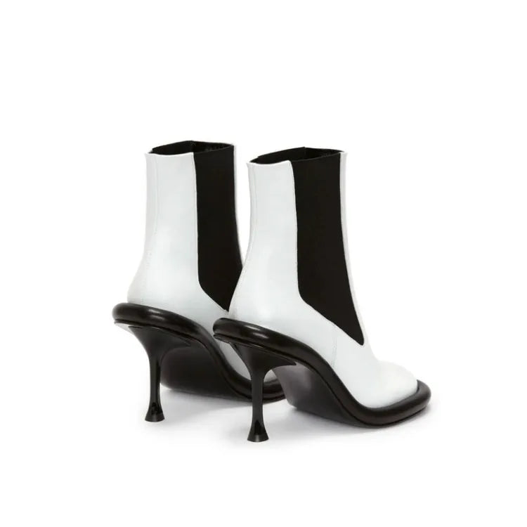 SLSHLYJ Women’s Blue Denim Ankle Boots – High Heel Thick Sole