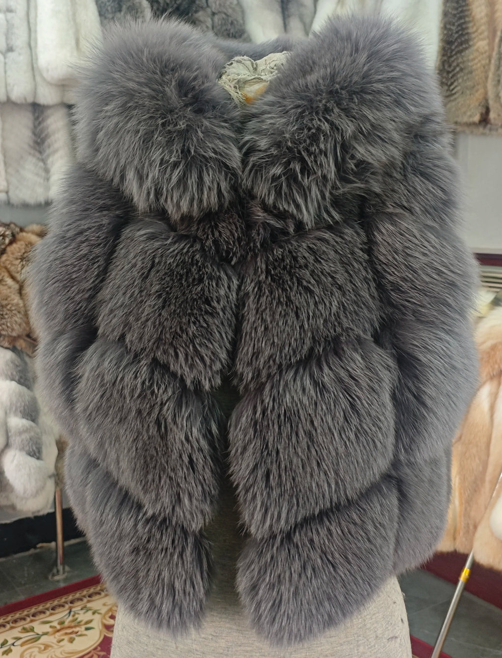 Real Silver Fox Fur Vest – Hooded Genuine Leather Sleeveless Jacket for Women