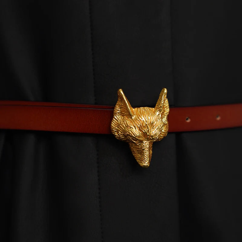 Fox Head Alloy Leather Belt – Biutefou