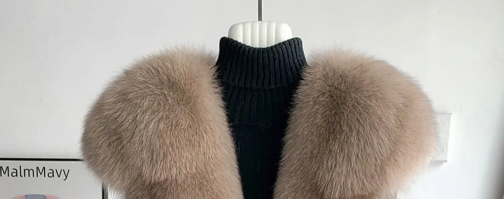 Fox Fur Vest for Women – Luxury Thick Real Fur Coat for Autumn/Winter