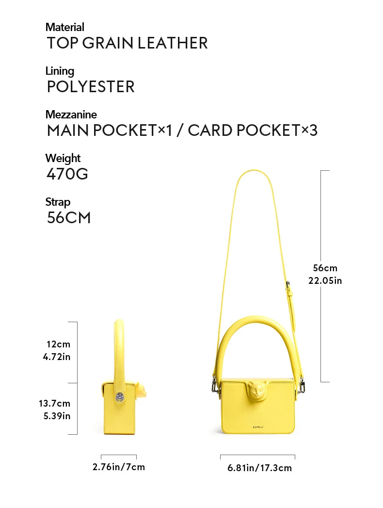 Boxy Leather Evening Handbag by Bafelli