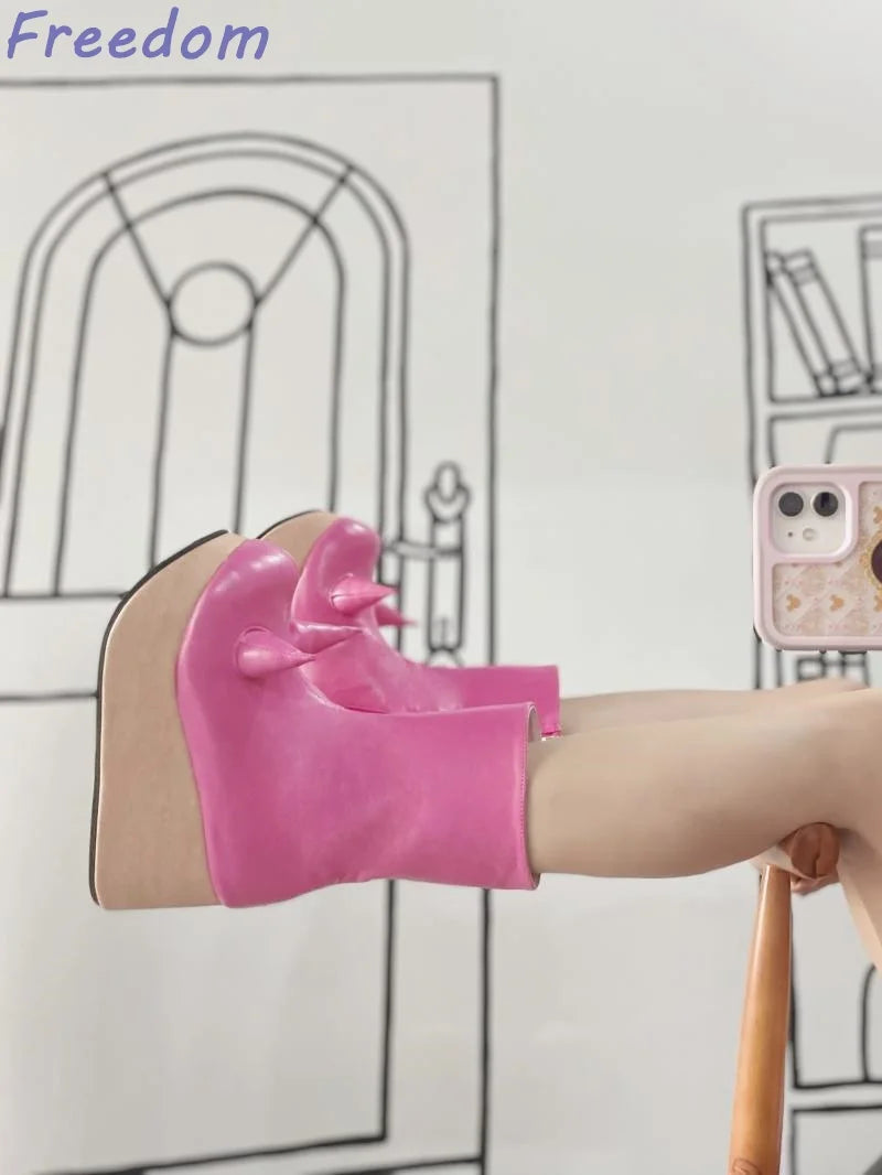 Little Devil Rocking Horse Platform Boots