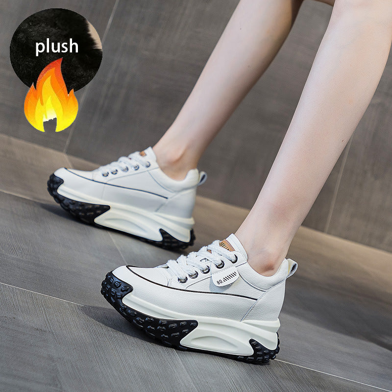 FujinGenuine Leather Platform Sneakers