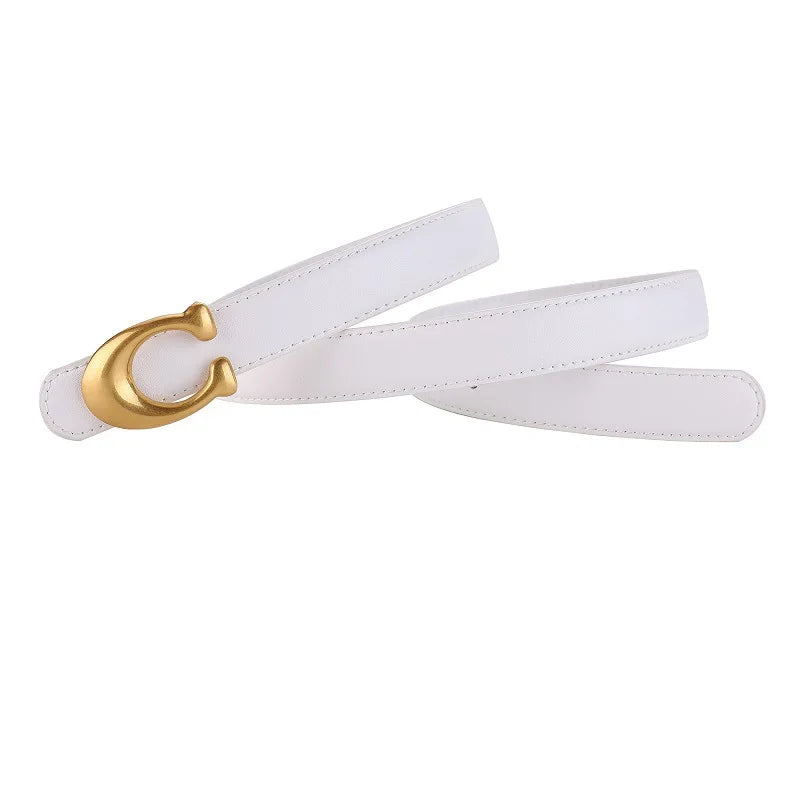 Fashion Designer Women's Belt – 2.3CM Ultra-Thin Genuine Leather