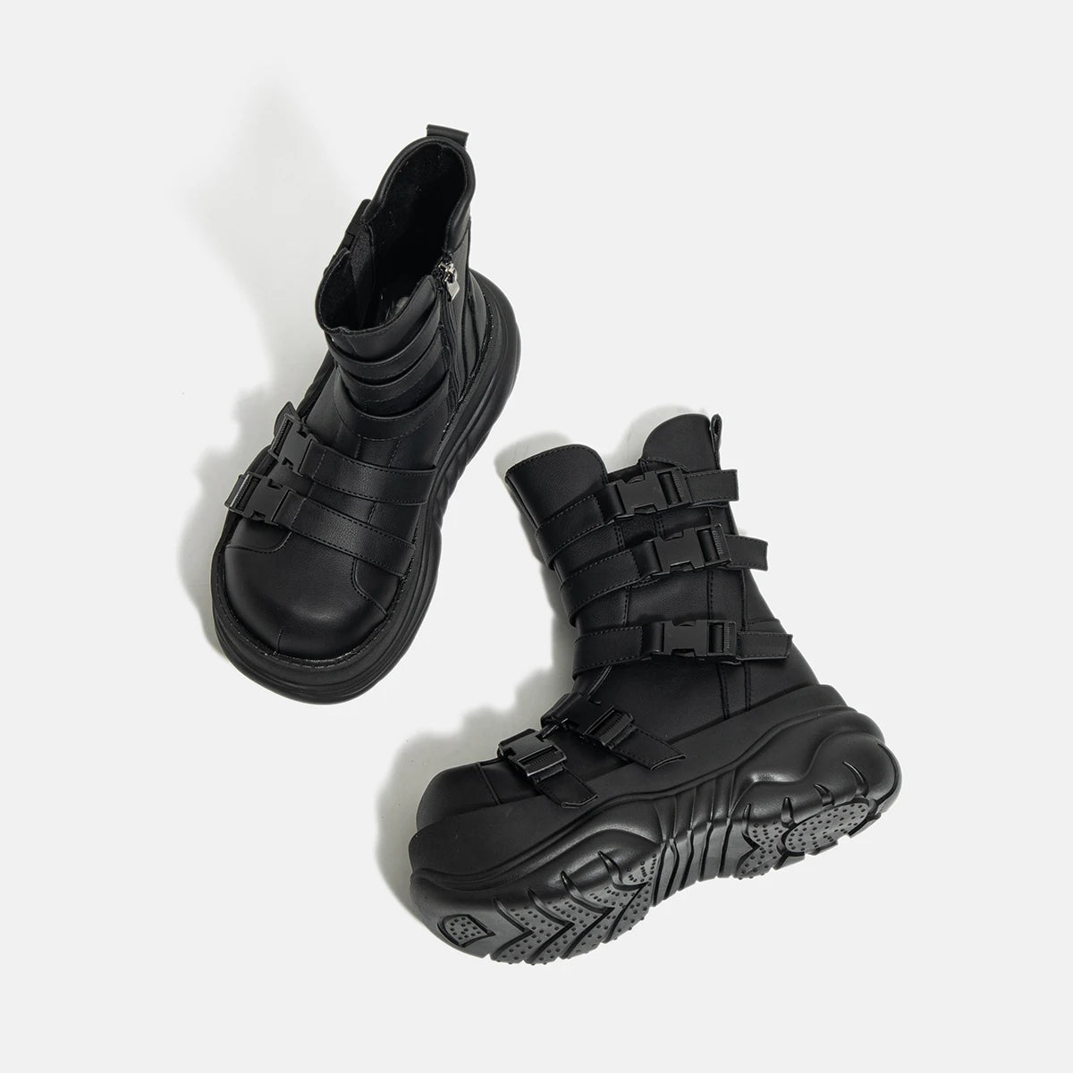 Dark Goth Punk Women’s Ankle Boots – Thick Muffin Sole