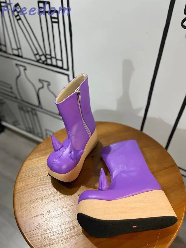 Little Devil Rocking Horse Platform Boots