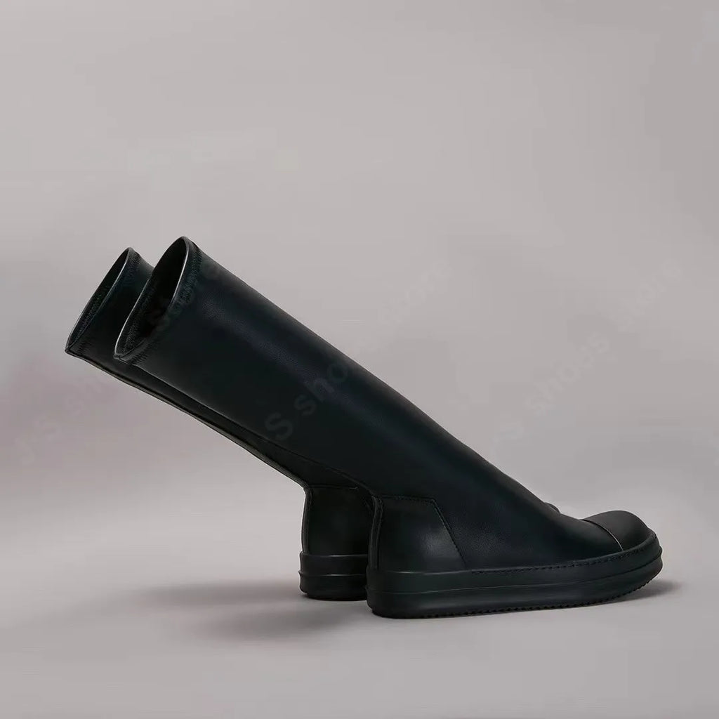 Y3ROCLGZDG Genuine Leather Knee-High Stretch Boots