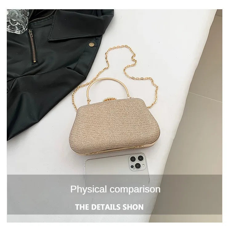 YIYUE Luxury Glitter Evening Bag – Party & Wedding Clutch with Chain Strap