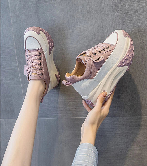 FujinGenuine Leather Platform Sneakers