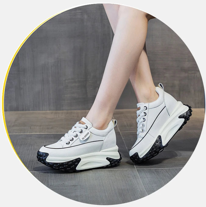 FujinGenuine Leather Platform Sneakers