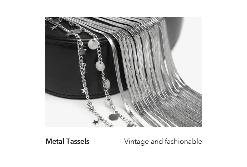 BAFELLI Luxury Leather Saddle Bag with Tassel