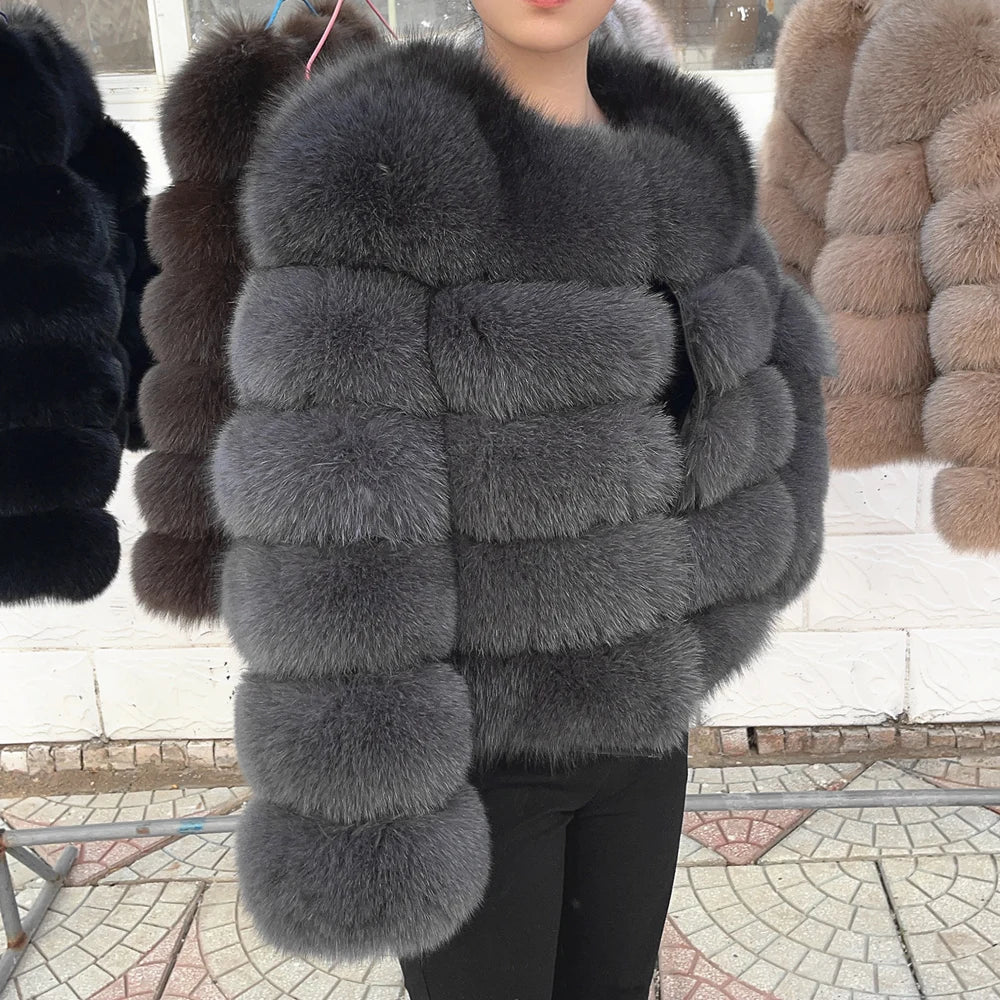 Adira Fox Fur Coat – Natural Winter Luxury