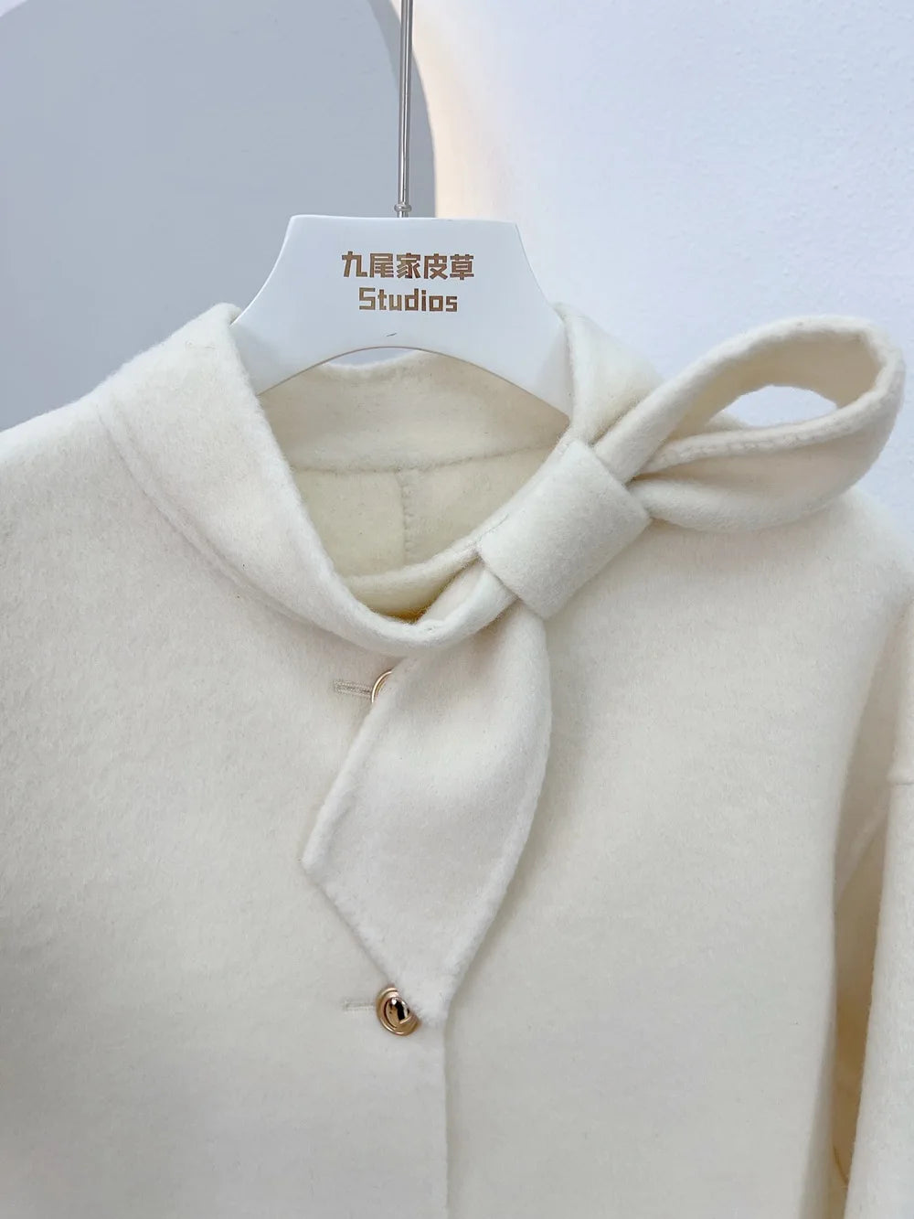 Wool Coat with Fox Fur Cuffs – Luxury Women’s Cashmere