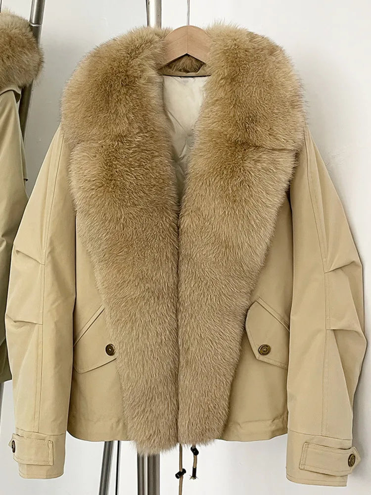 Marrakchi Women’s Black Trim Parka – Winter Fur Collar Coat 2025