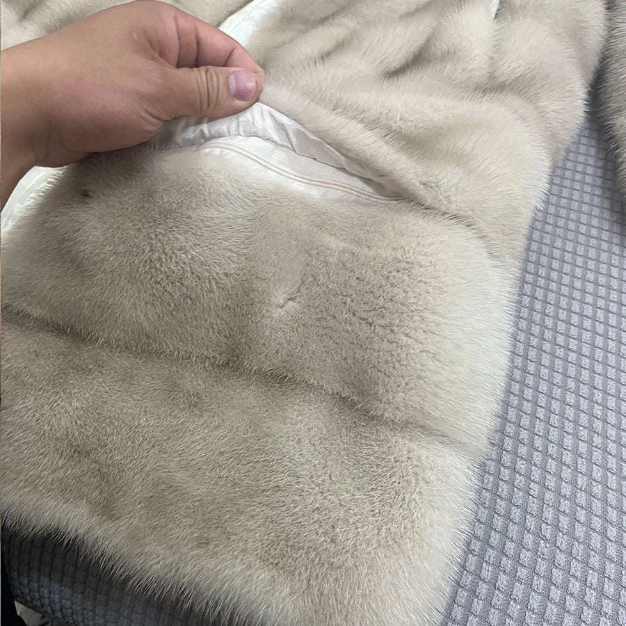 Real Mink Fur Coat – Long Luxury Winter Jacket