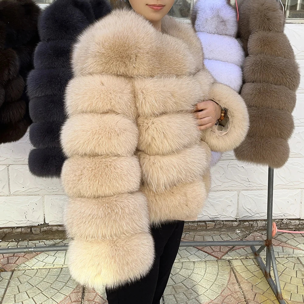 Adira Fox Fur Coat – Natural Winter Luxury