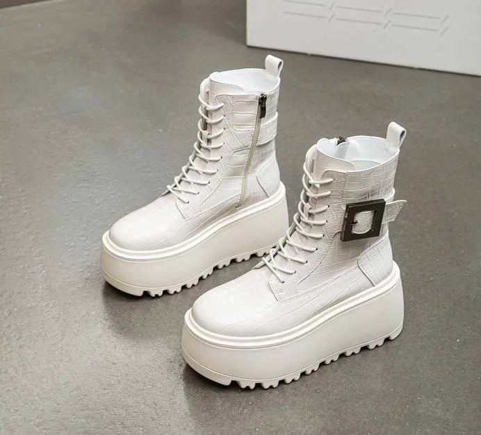 Combat Ankle Boots – Platform Wedge Sneakers