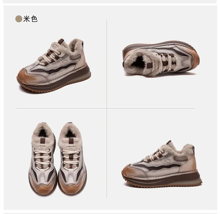 Koznoy Genuine Cow Suede Ankle Sneakers