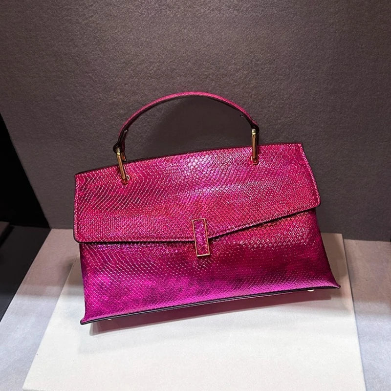 Inaka Snake-Stitch Leather Bag – Marrakchi Bright Finish Edition