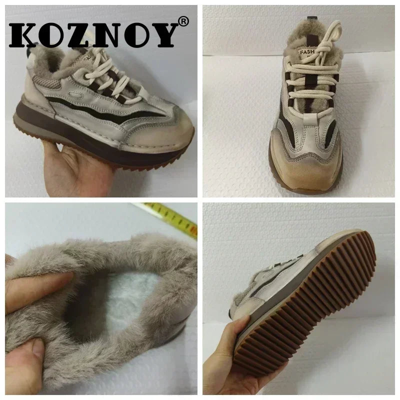 Koznoy Genuine Cow Suede Ankle Sneakers