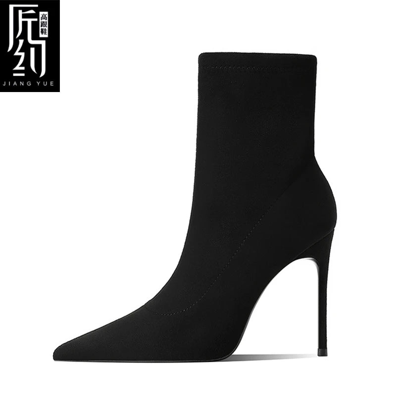 Marrakchi Winter Knit Sock Ankle Boots – Red Bottom Stretch Heels for Women 2025