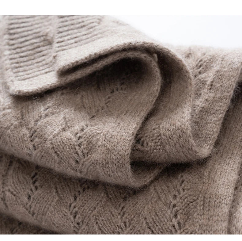 100% Cashmere Scarf – Autumn/Winter Dual-Use Shawl