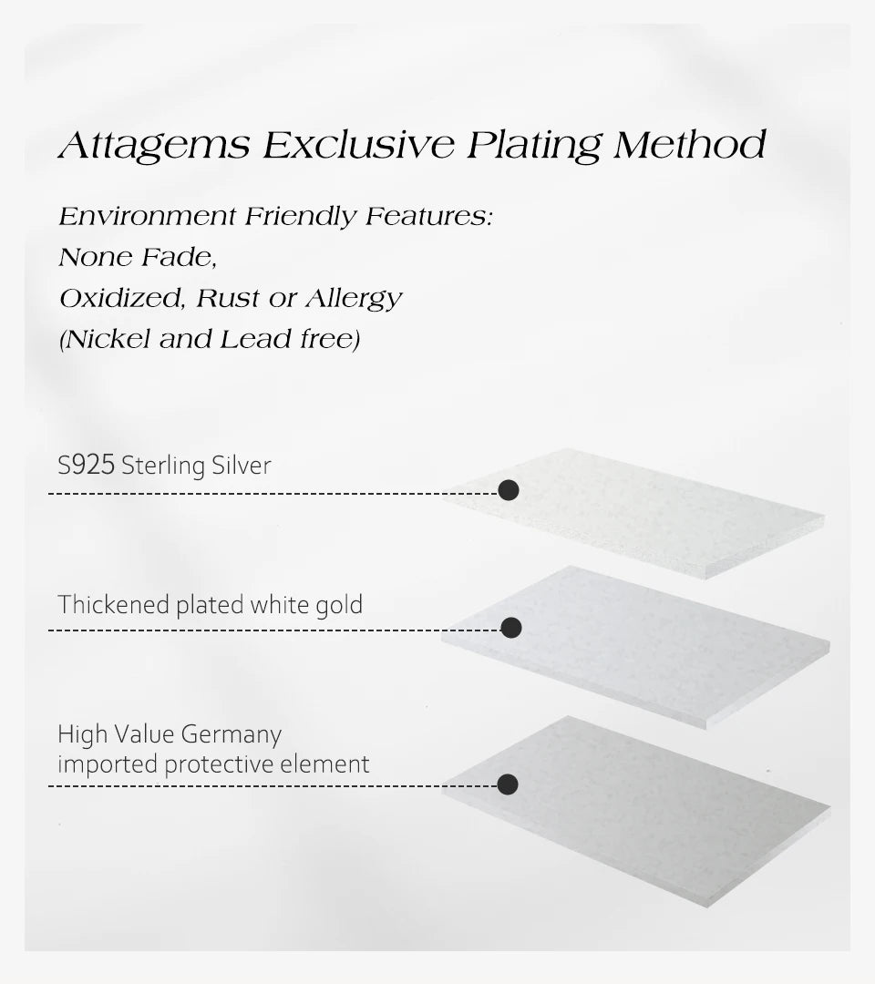 ATTAGEMS Women’s Moissanite Ring – 18K Gold Plated S925 Silver