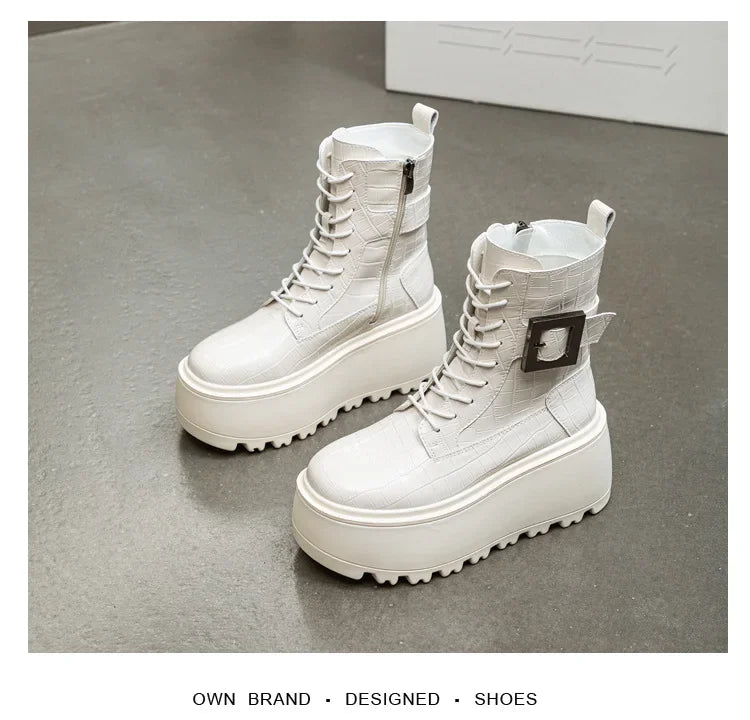 Combat Ankle Boots – Platform Wedge Sneakers