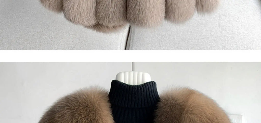 Fox Fur Vest for Women – Luxury Thick Real Fur Coat for Autumn/Winter
