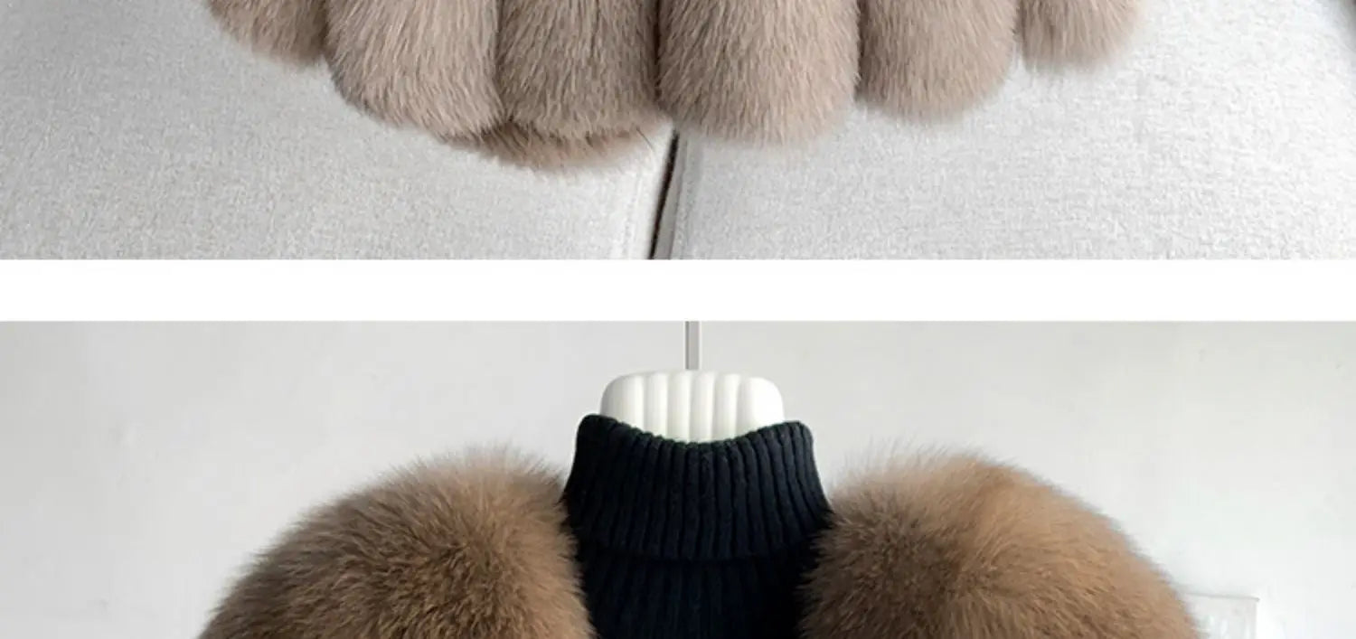 Fox Fur Vest for Women – Luxury Thick Real Fur Coat for Autumn/Winter