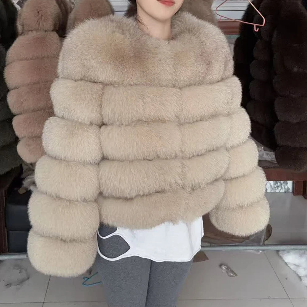 Adira Fox Fur Coat – Natural Winter Luxury