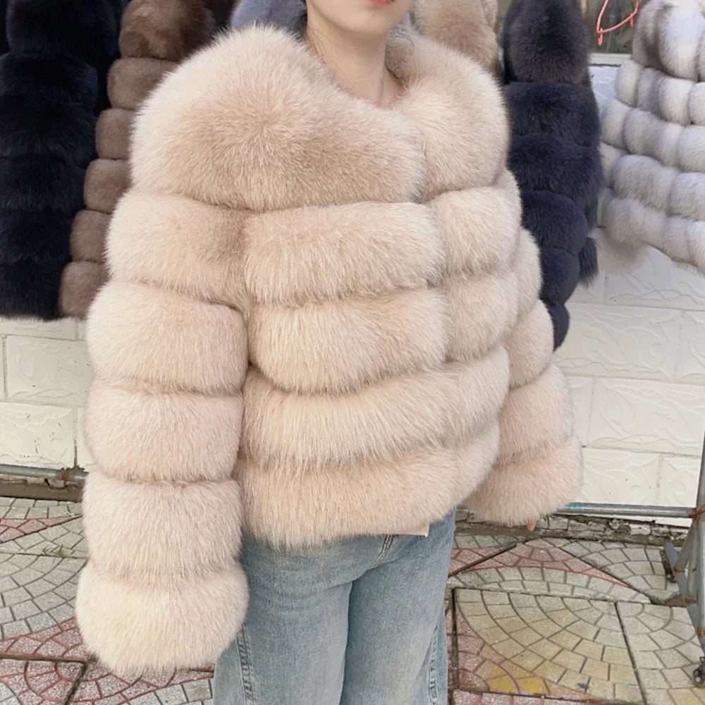 Adira Fox Fur Coat – Natural Winter Luxury