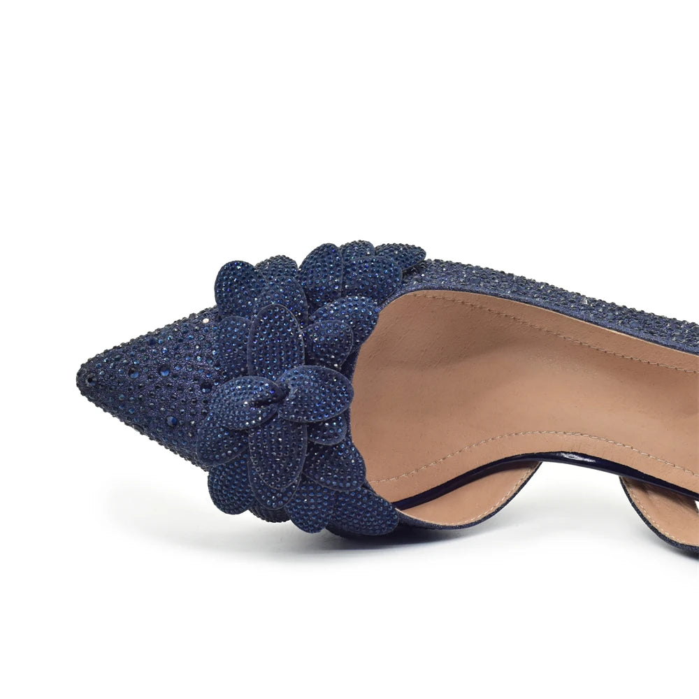 Marrakchi Luxury Women’s Shoe & Bag Set – Pointed Toe Rhinestone Pumps